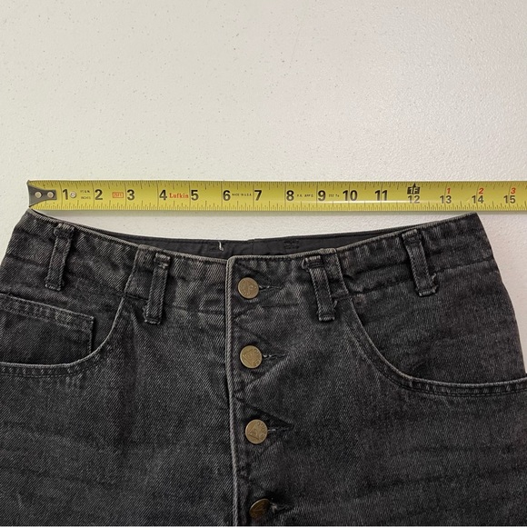 Vintage Guess Washed Black Exposed Button Fly High Rise Jeans - Picture 10 of 14